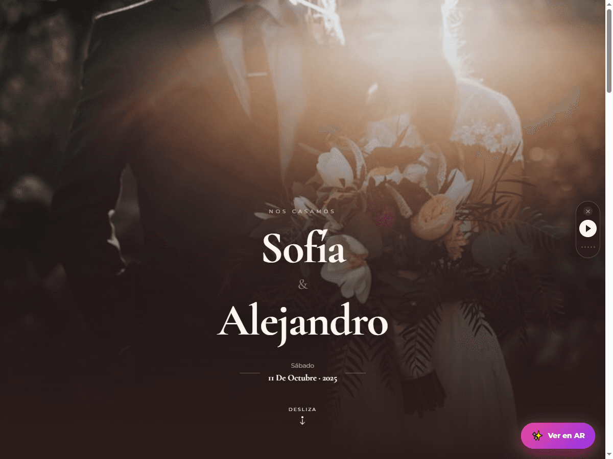 Ejemplo de invitación de boda digital — Plan Plus AR